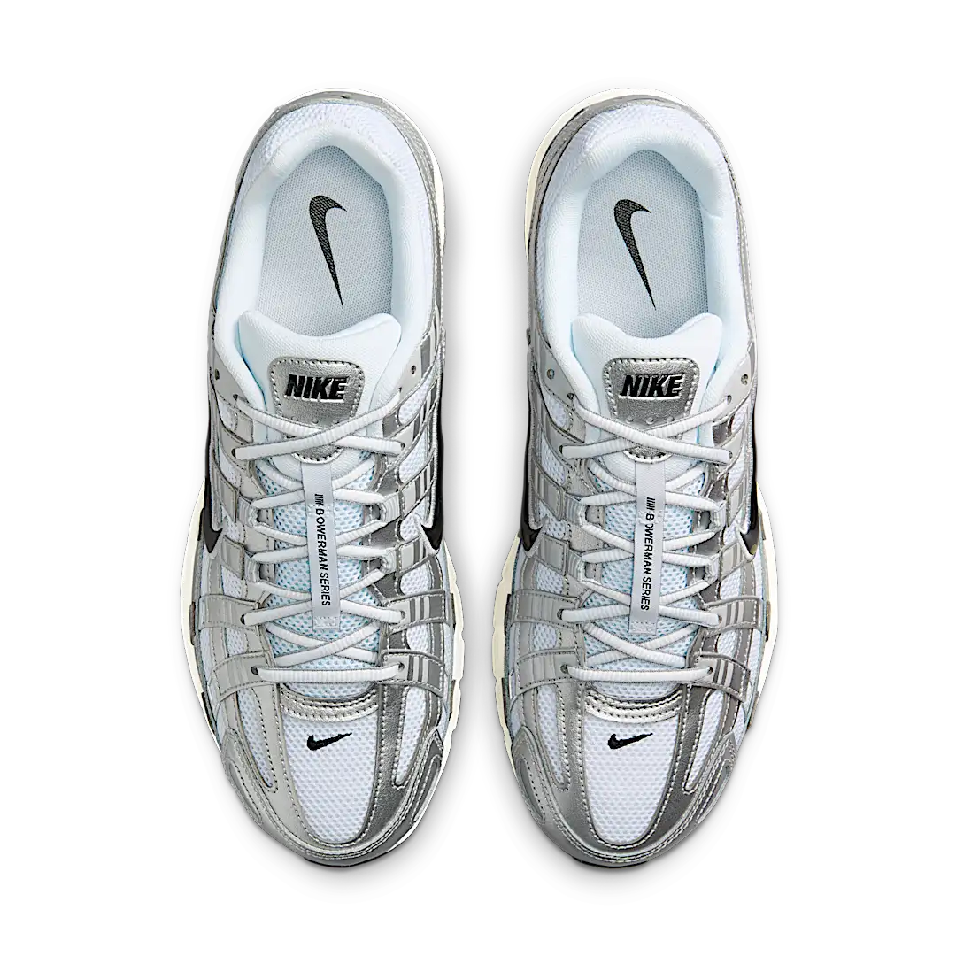 Nike P-6000 White Metallic Silver Flat Silver Black