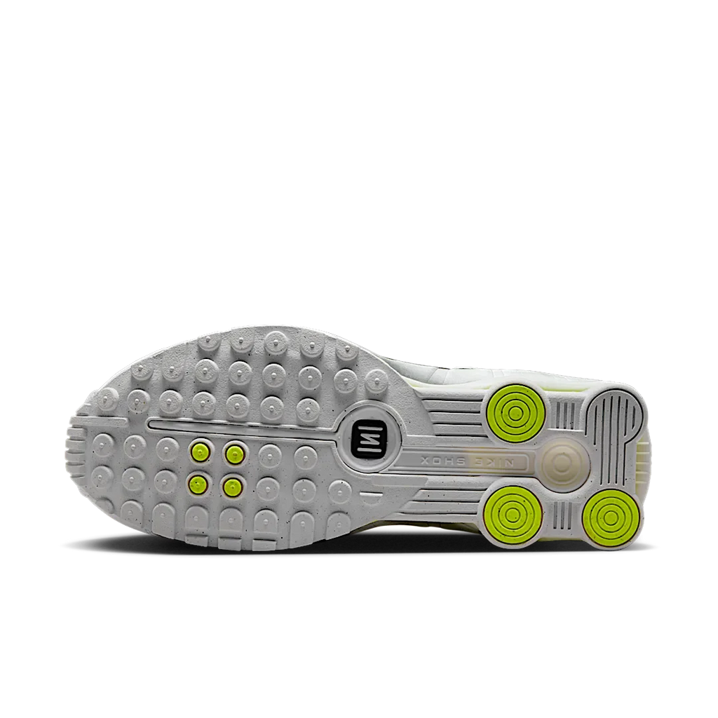 Nike Shox R4 White Metallic Silver Volt