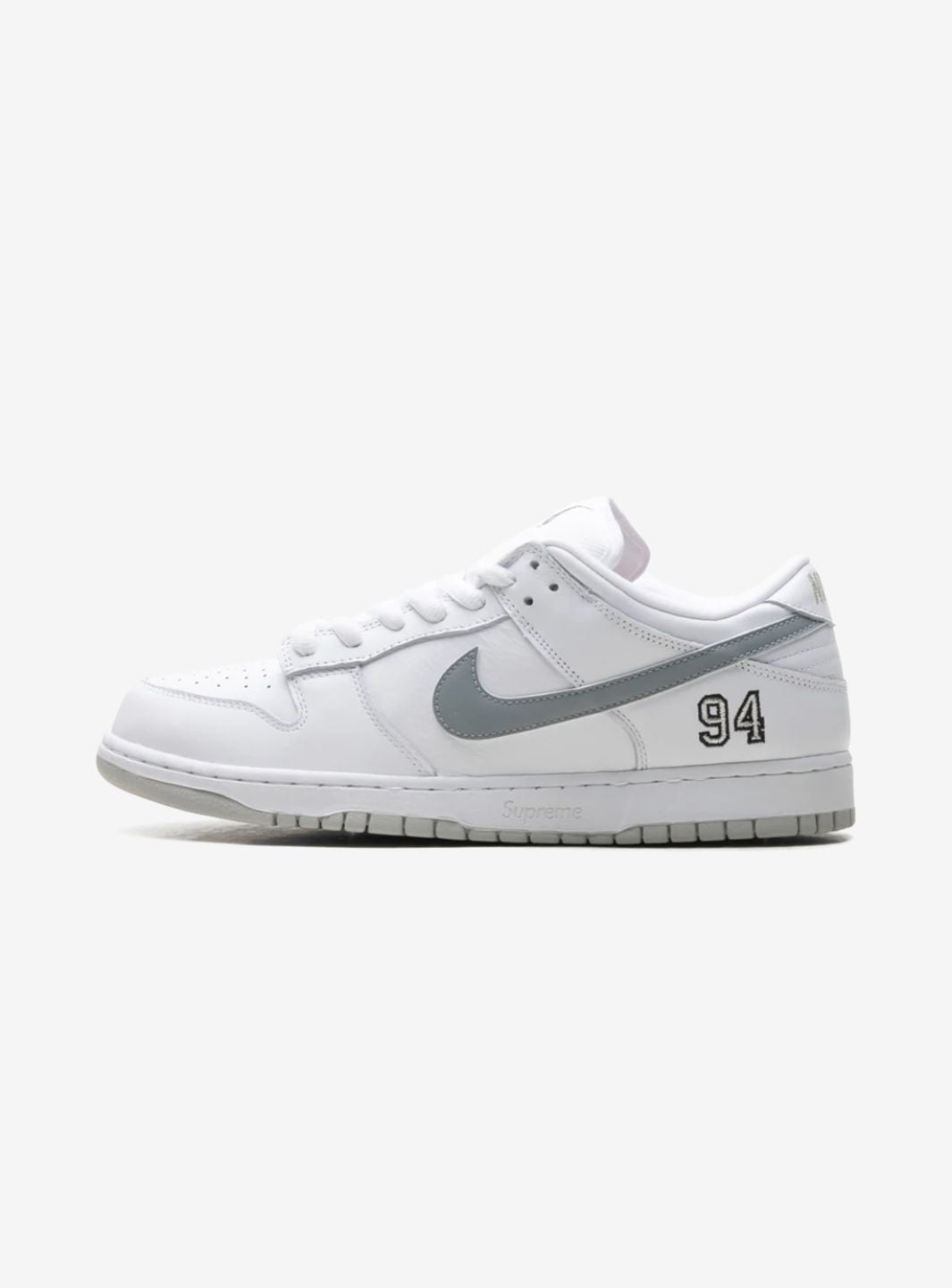 Nike SB Dunk Low Supreme 94 White Metallic Silver - HQ8487-100 | ResellZone