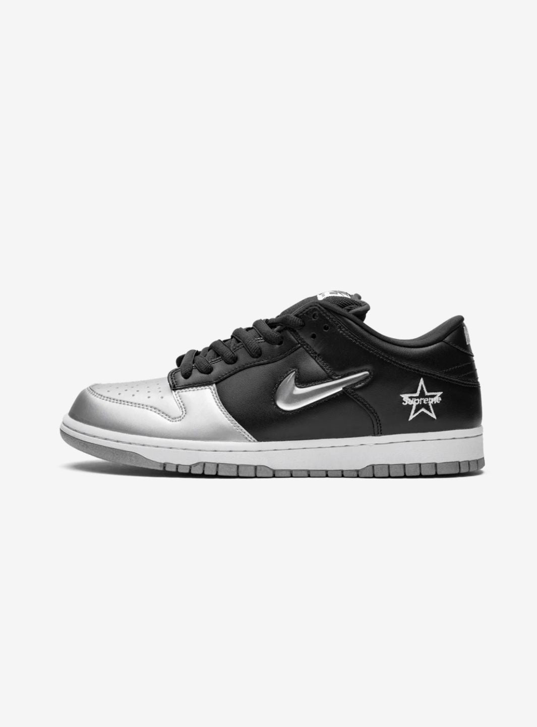 Nike SB Dunk Low Supreme Jewel Swoosh Silver