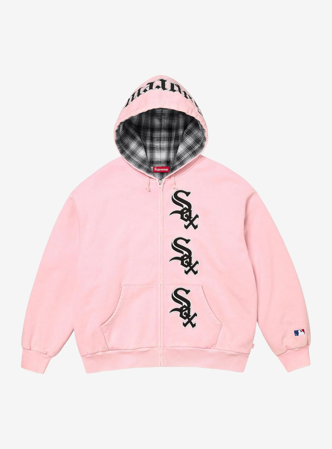 Supreme Chicago White Sox Zip Up Hooded Sweatshirt Light Pink