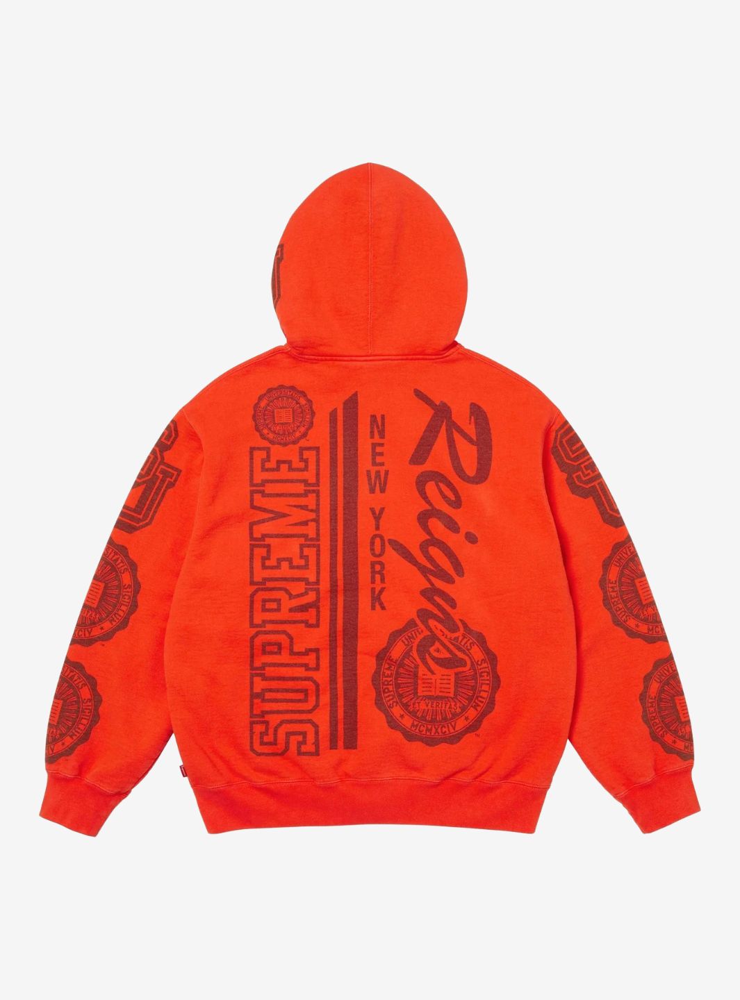Supreme Knowledge Reigns Zip Up Hooded Sweatshirt Red