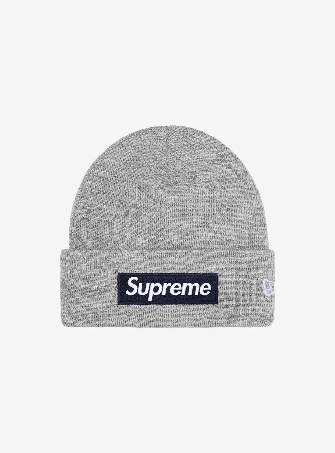 Supreme New Era Box Logo Beanie Heather Grey (FW25)